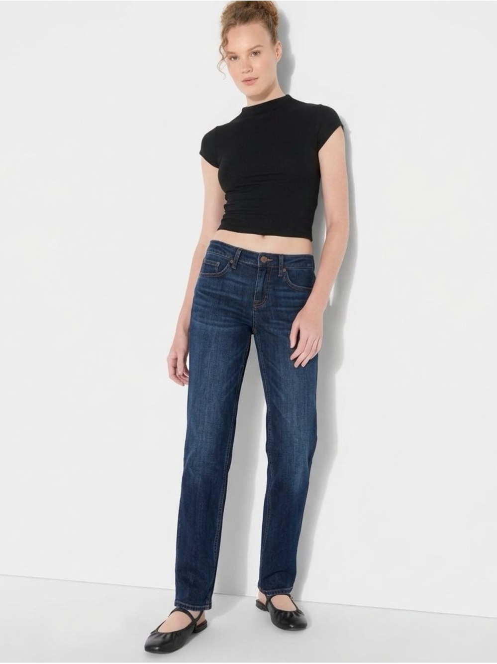 NWT Wild Fable Mid-Rise Straight Leg EasyRigid Jeans Medium Wash Blue Denim